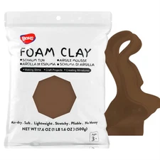 BOHS Brown Modeling Foam Clay - 1.1 Lbs, Squishy,Soft, Air Dry -for Flower