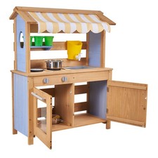 Uimoso Outdoor Kids' Mud Kitchen with Sink, Water Tank, and Canopy Shade