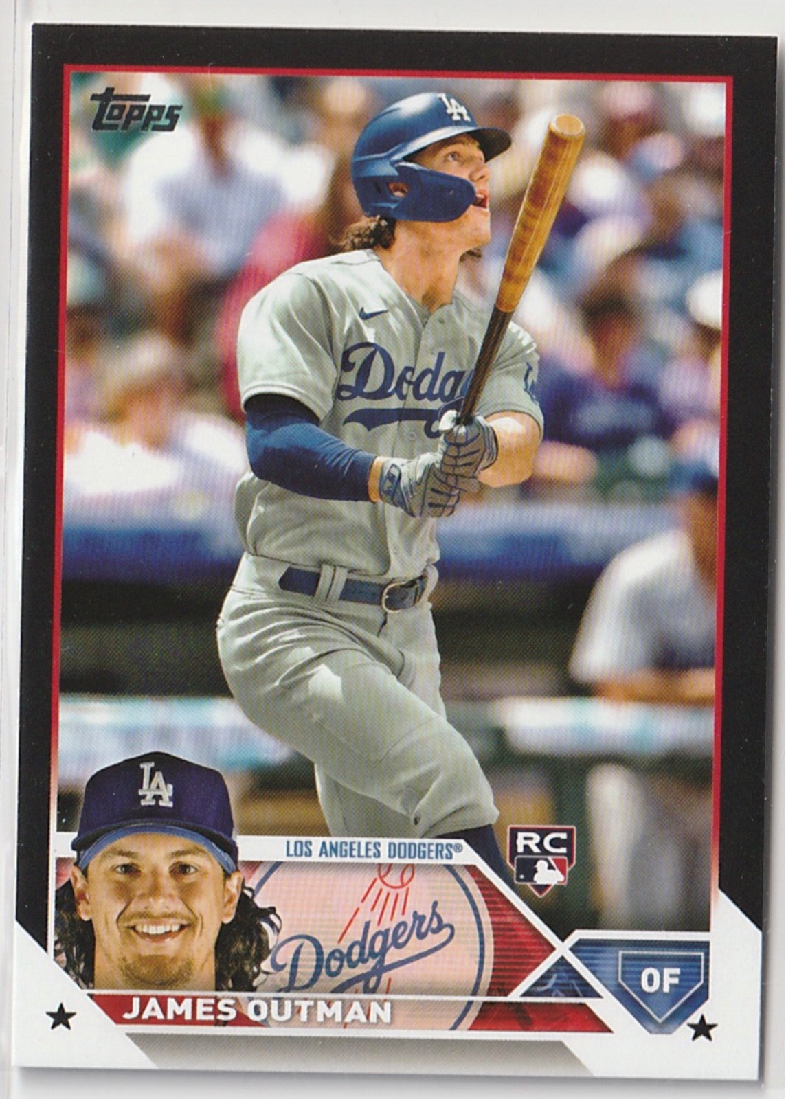 2023 Topps Series 2 Black Parallel 66/72 James Outman RC Rookie #395