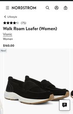 Vionic Walk Roam Orthotic Comfort Loafer Slip On Black Shoes 9.5