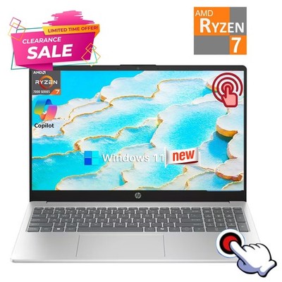  HP 15.6'' FHD IPS Touch laptop, AMD Ryzen 7 7730U UpTo 64GB RAM 2TB SSD WiFi 6