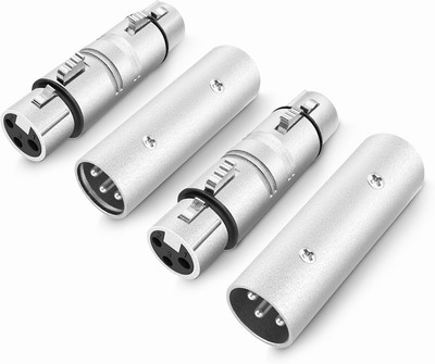 4 Pack 2pair 2 Xlr Male To Male Connector & 2 Xlr Female To Female