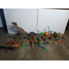 Lot Of 55 Dinosaur Hard Plastic Toy Various Sizes