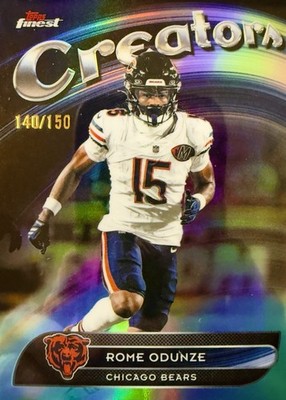 ✨/150✨2025 ROME ODUNZE TOPPS FINEST CREATORS SKY BLUE REFRACTOR BEARS