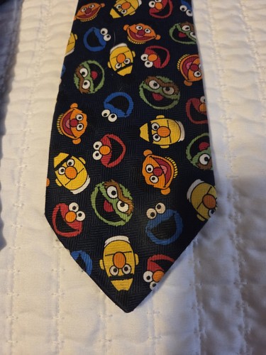 Sesame Street TIE, poliestere. Oscar Bert, Ernie, Cookie Monster - Foto 2 di 4