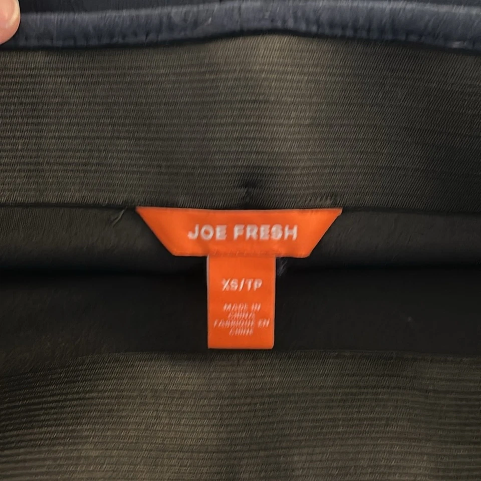 Joe Fresh Navy Blue Suede Like Fit & Flare Business Career Mini Skirt Size XS - Image 4 of 4