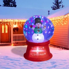 5FT Christmas Inflatables Snow Globe Outdoor Blow up Yard Decorations with LED L