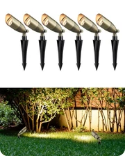 EDISHINE Solid Brass Landscape Spotlight Outdoor,3CCT MR16 Bulb Included