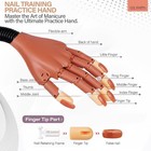 Flexible Nail Practice Hand with Clamp Silicone Training Hand with 100 Tips — photo 7
