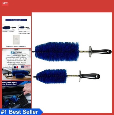 Wheel Cleaning Brush Set Two Sizes Non Scratch Bristles Cars Trucks Motorcycles