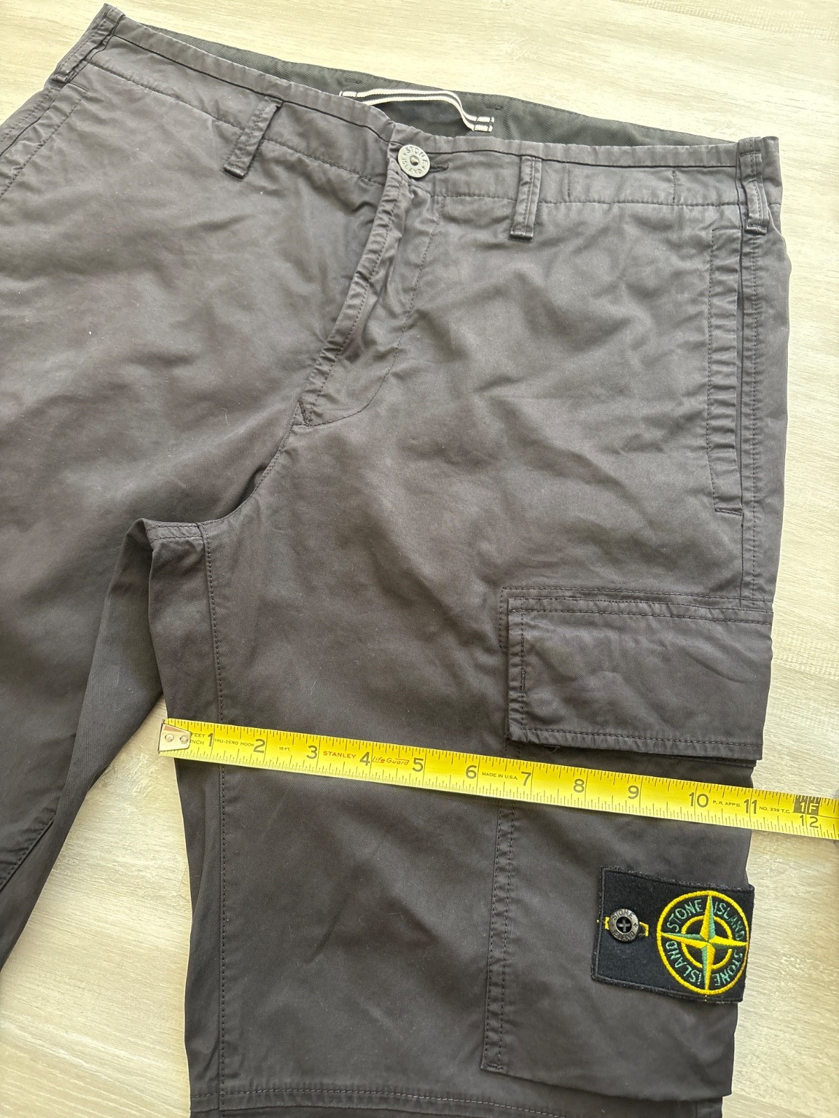 $445 New Authentic STONE ISLAND Badge Logo Black Cargo Pants Size Tag 31 W 32-33 thumbnail 6
