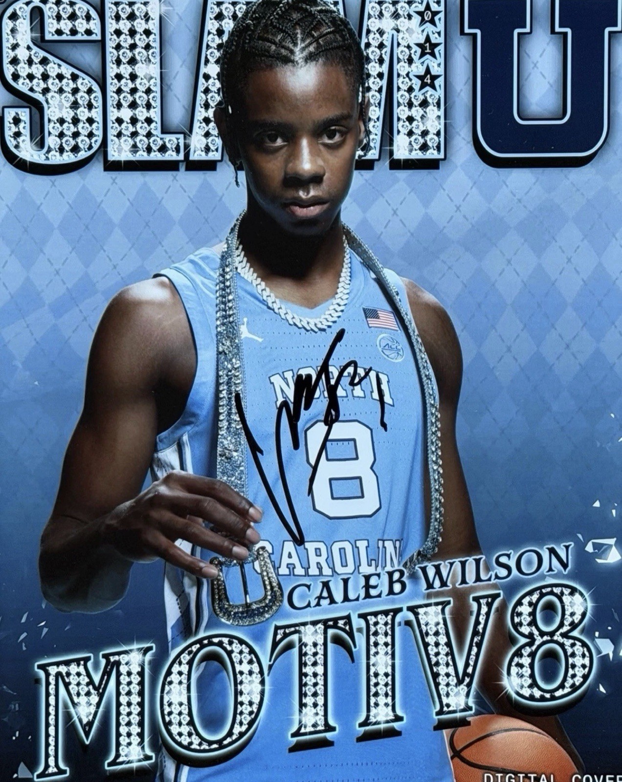 Caleb Wilson North Carolina Basketball Signed SLAM 8x10 Photo Autograph COA