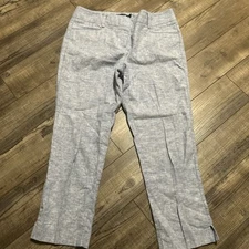 7th Avenue Design Studio NY&C Pants Womens 4 Linen Blend Straight Leg Crop Leg