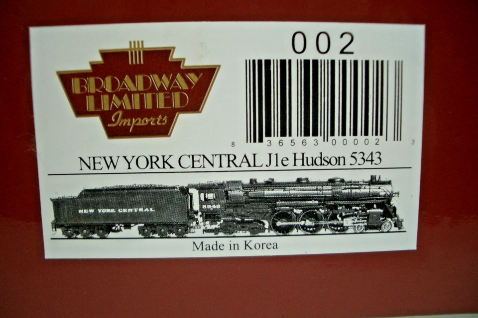 HO Scale Broadway Limited BLI 002 NYC 4-6-4 J1e Hudson Steam #5343 w/DCC & Sound - Image 2 of 4