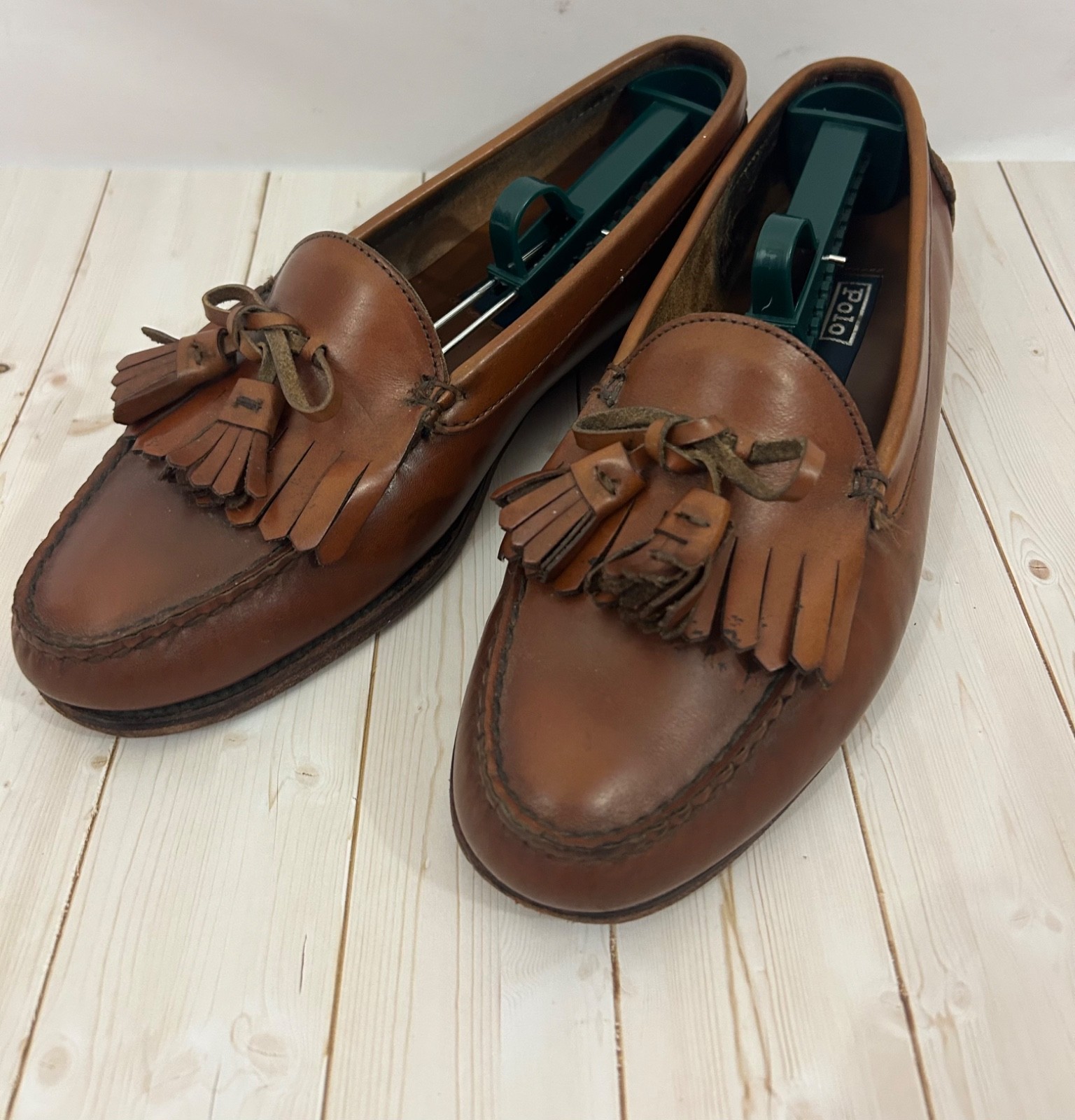 Polo Ralph Lauren Vintage Shoes Brown Leather Tassel Kilt Loafers Men