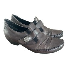 Remonte Dorndorf Leather Shoes Women Loafer Slip on  EU 40 Heel Western style
