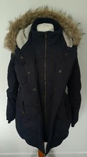 Fat Face - Down Filled Coat Removable Fur Trim Hood Blue Size 12