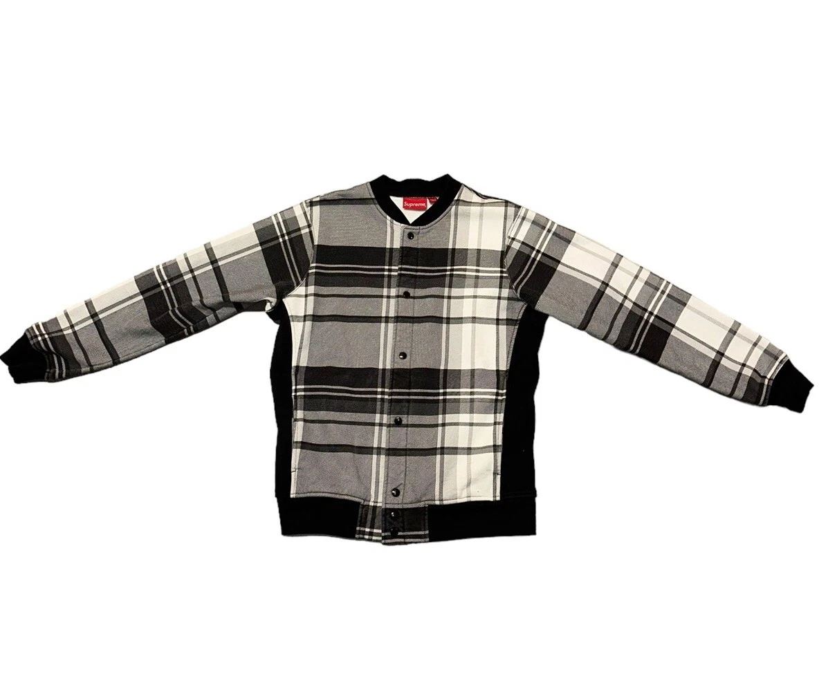 Veste Supreme Plaid Snap Front grande boîte noire logo armée de l'air arc