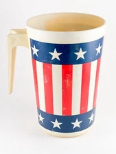 Vintage DEKA Plastics No. 570 American Flag Pitcher Made in Eliz NJ USA 1970’s