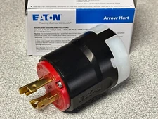 NEW Eaton AHCL1630P Red Locking Ultra Grip Plug NEMA L16-30P 30A 480V 3ØY 3P4W