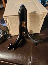 3 Black Solid Wood 6" Tall Folding Plate Display Easels Photo Picture Stands