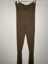 Women Knitted Split Hem Flare Pants