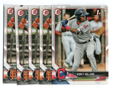 KOREY HOLLAND CLEVELAND INDIANS 2018 BOWMAN 1ST 5X LOT ROOKIE RC