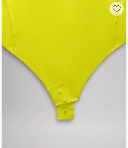 Lululemon Wundermost Ultra-Soft Nulu Square-Neck Bodysuit Sz M Medium Lime Green - Picture 6 of 10