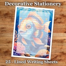 25 Sheets Decorative Paper Letter Writing Paper Color Stationery - Sea Life 013