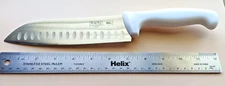 Daily Chef Food Service 7" Stainless Steel Santoku Knife - White Handle