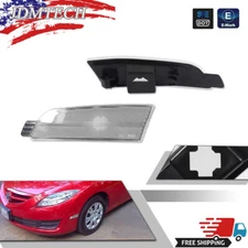Clear Lens Front Bumper Side Marker Lamps Reflectors Kit For 2009-2013 Mazda 6
