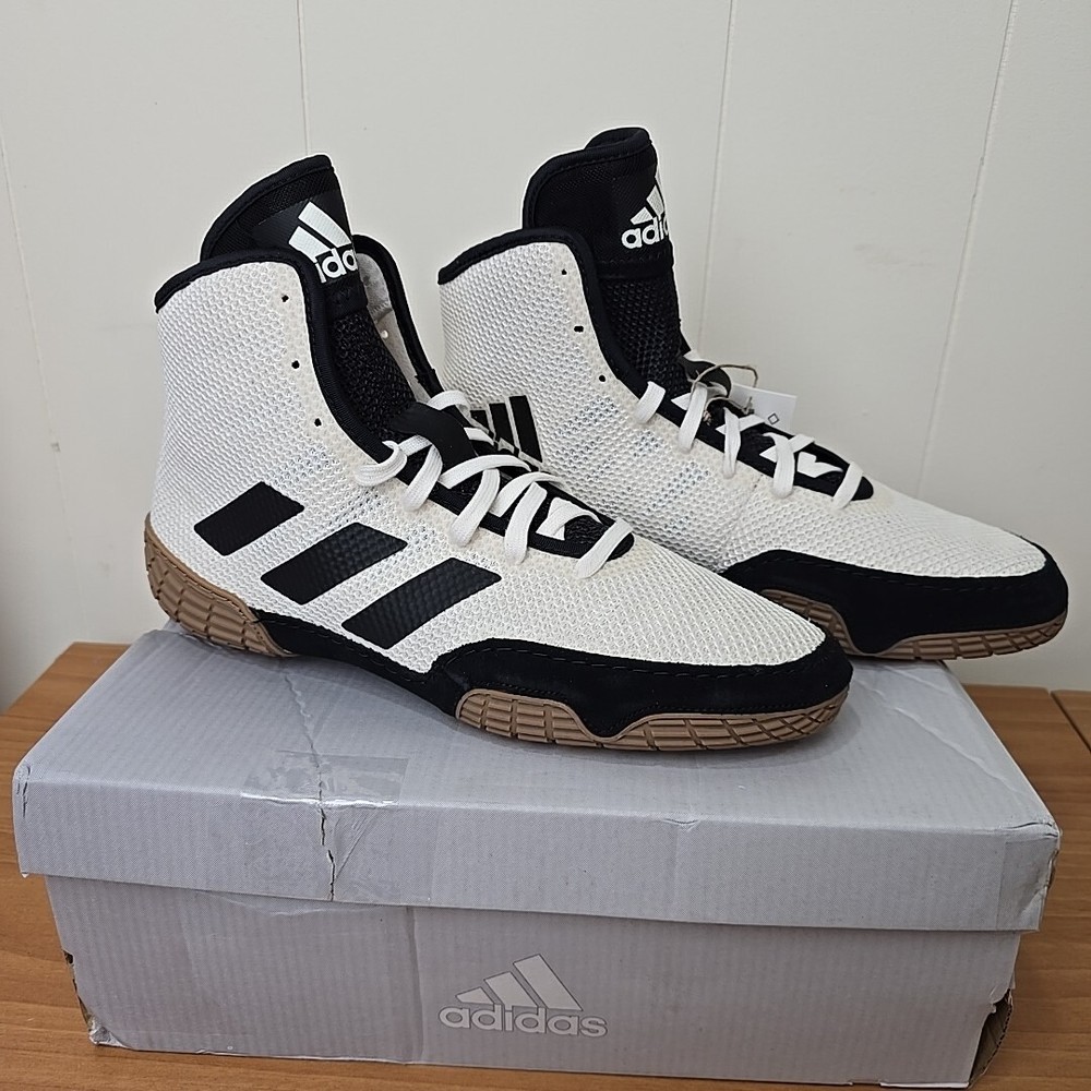 Adidas Tech Fall 2.0 Chalk White/Black 2020 Wrestling Shoes Mens 9 BOX DMG