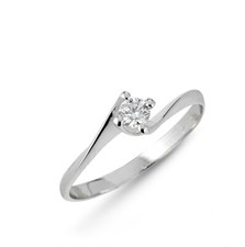 Anello LUCE By TRAMONTANO Solitario Oro Bianco 18kt Diamanti 0.08ct A001-04