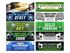 Personalized Football Birthday Banner Kids Party Decoration - Custom Name & Age
