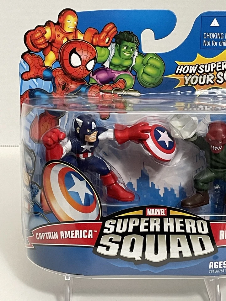 Figuras Marvel Super Hero Squad Capitán América y Calavera Roja 2008 Hasbro Foto 2 de 4