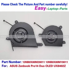New For ASUS Zenbook Pro14 Duo OLED UX8402Z CPU+GPU COOLING FAN R+L 2022