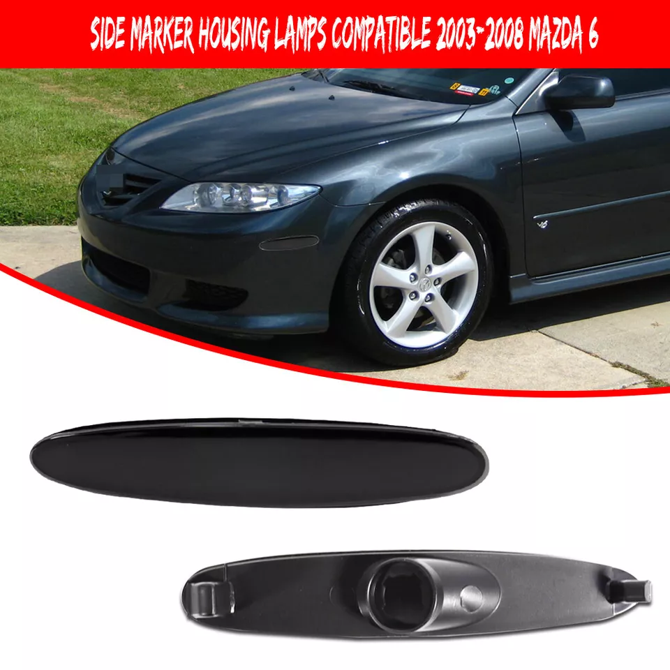 For 2003-2008 Mazda 6 Mazda6 Bumper Lamps Side Marker Lights Pair JDM Smoke Lens - Image 2 of 4
