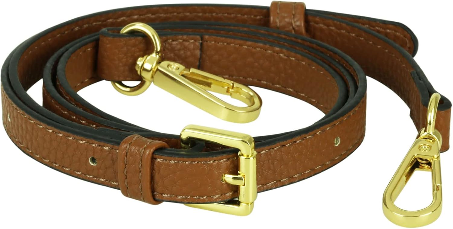 Adjustable PU Leather Crossbody Strap – 37.8-46.9in, Gold Hardware, DIY Bag Acce