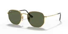Ray-Ban Hexagonal Flat Polished Gold/G-15 Green 51 mm Sunglasses RB3548N 001 51