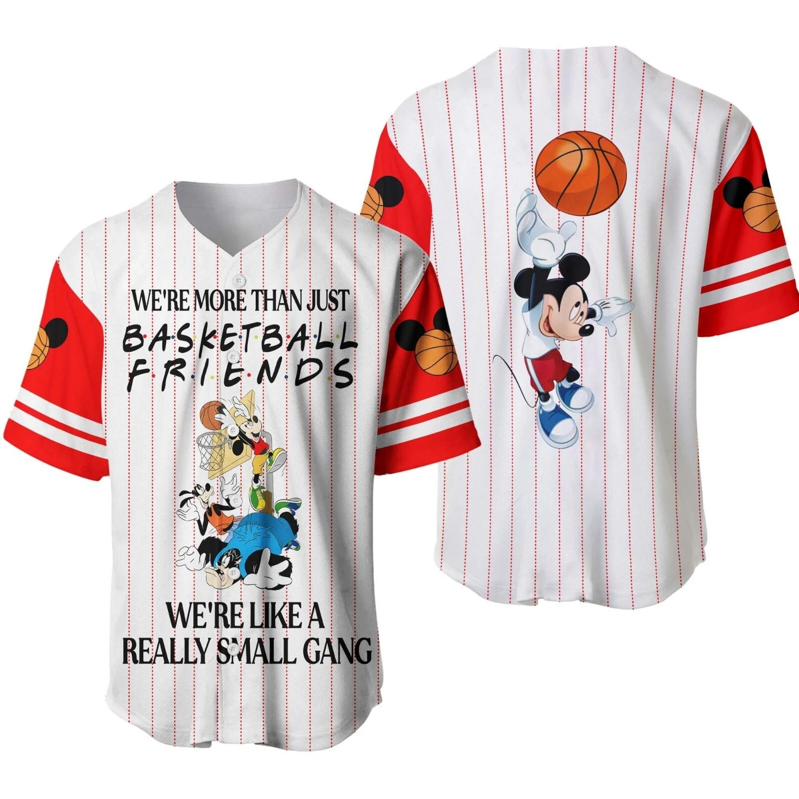 Mickey Mouse Baseball Jersey Shirt, Mickey Friends Baseball Jersey