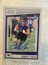 2022 Panini Score Charlie Kolar Rookie Auto Autograph #374 Baltimore Ravens RC