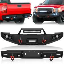 Front /Rear Bumper For 2007-2013 GMC Sierra 1500 Pickup Truck with LED Lights