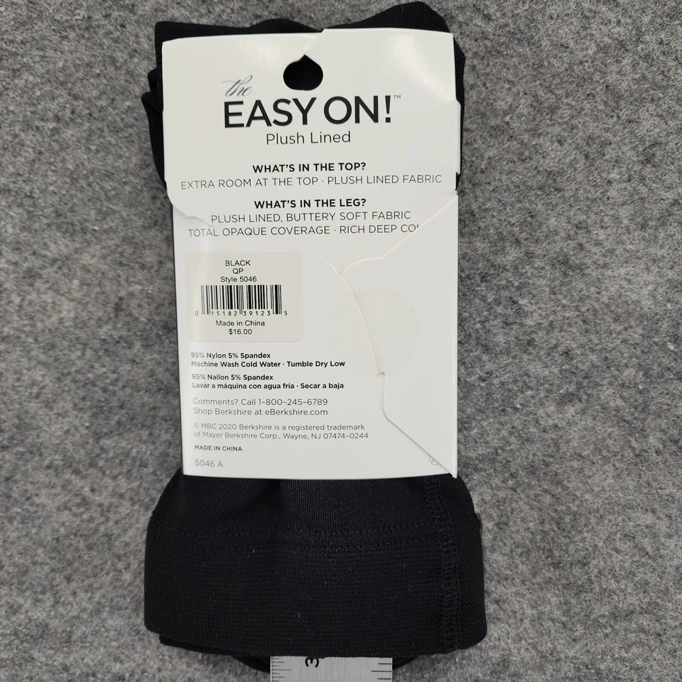 Женские плюшевые колготки Berkshire с подкладкой QP черные большого размера легко надеваются - Изображение 2 из 4
