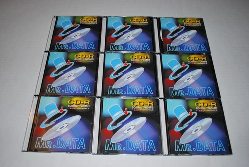 MR. DATA CD-R 80 MINUTE/700 MB 1-12X 9-PACK NEW - 第 1/3 張圖片
