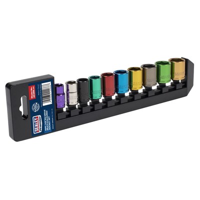 Sealey Premier Multi-Coloured Socket Set 3/8''Sq Drive 10pc AK285