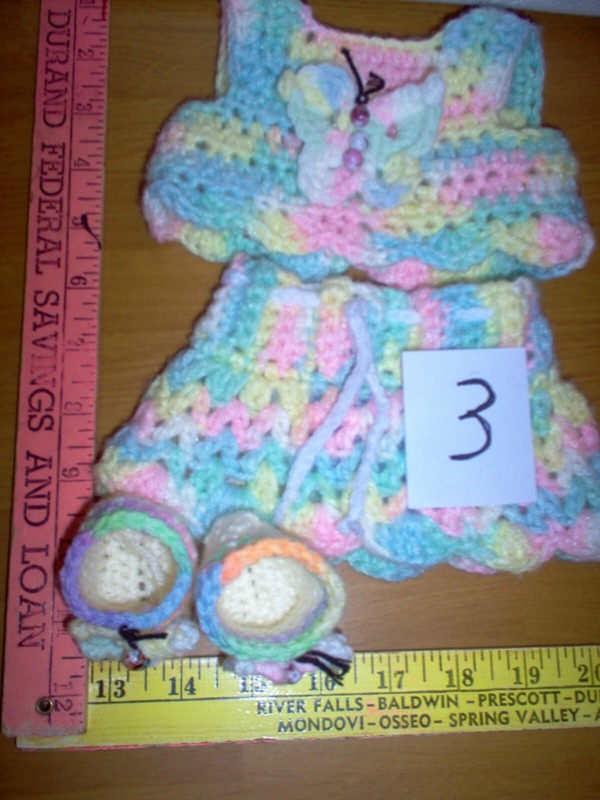 New,  crochet  doll  skirt/top and shoes, fit AG  and other 18" dolls  #3