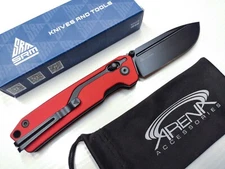 SRM 7228L-GV LARGE VG-10 Axis Lock Knife Red G10 Handle Easy Flip Pocket Clip