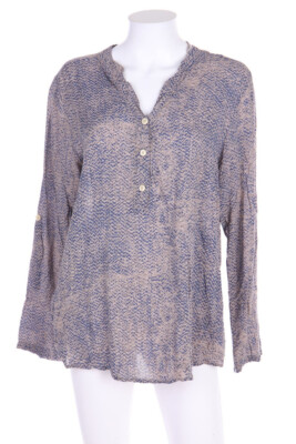 Multiblu Blouse Roll-up Sleeves Pattern D 38 blue