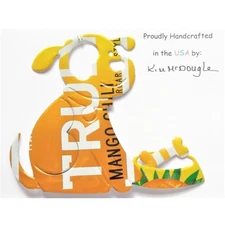 Dog Christmas Ornament Handmade With A Recycled Aluminum Hard Seltzer Can