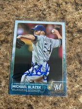 Michael Blazek Signed 2015 Topps Update Auto Milwaukee Brewers